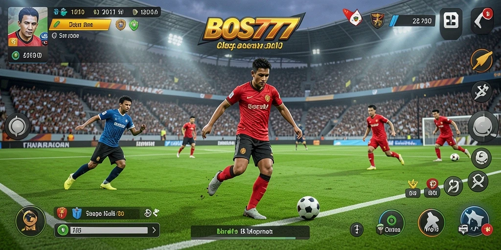 Screenshot dari gameplay seru permainan sepak bola di BOS777.
