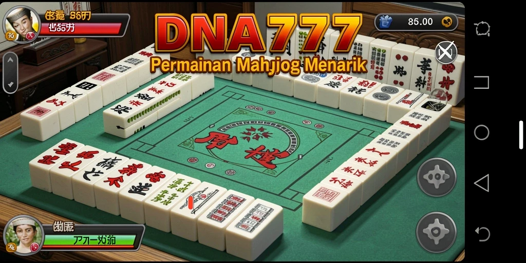 Tampilan menarik dari gameplay Mahjong di DNA777.