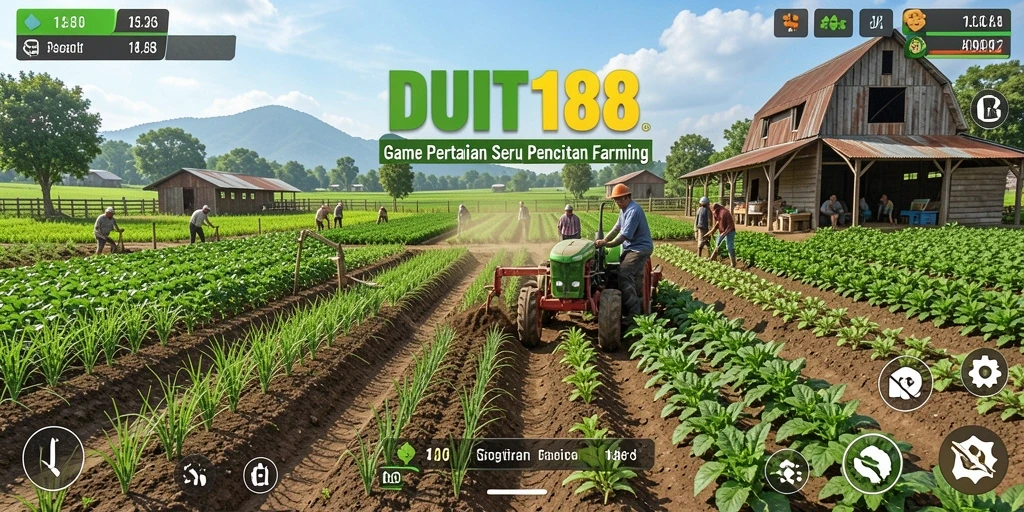Tampilan gameplay seru di DUIT188 dengan berbagai aktivitas pertanian.