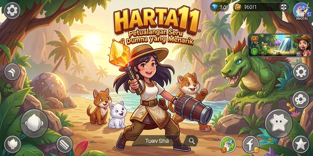 Screenshot gameplay HARTA11 yang menunjukkan petualangan seru di dunia fantastis.