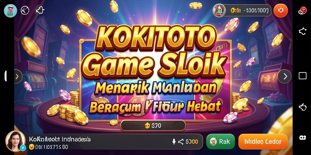 Tampilan permainan slot KOKITOTO yang penuh warna dan menarik.