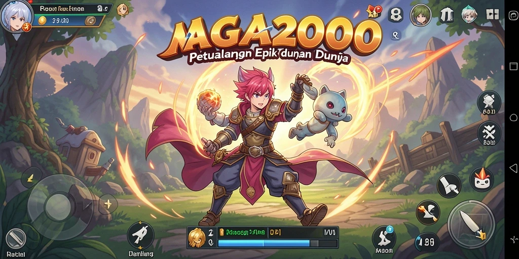 Screenshot NAGA2000 menampilkan karakter Anime dalam aksi pertarungan yang mendebarkan.