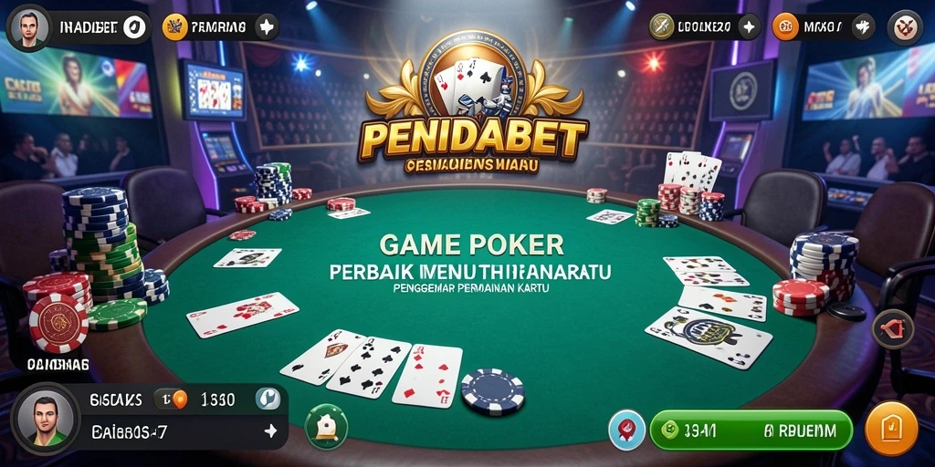 Screenshot utama PENIDABET menampilkan gameplay Poker yang mendebarkan.