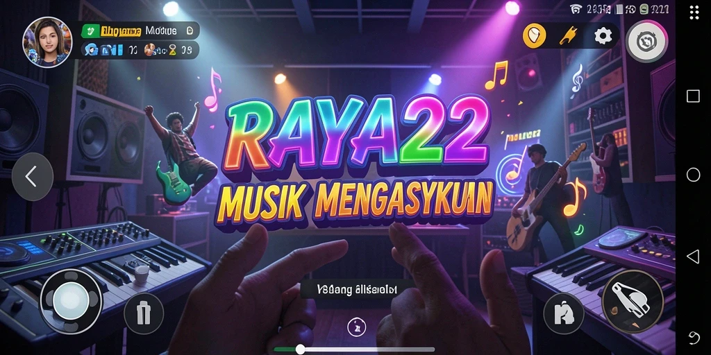 Screenshot RAYA22 menampilkan gameplay seru di aplikasi musik.