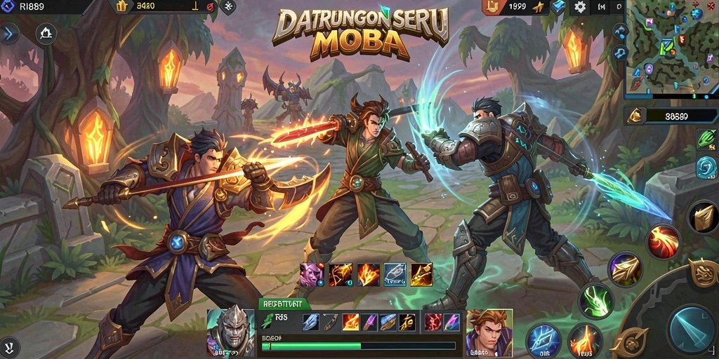 Screenshot RI889 menunjukkan aksi pertarungan tim yang seru dan mendebarkan.