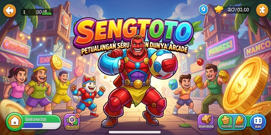 Tampilan gameplay seru dalam SENGTOTO, penuh tantangan arcade.