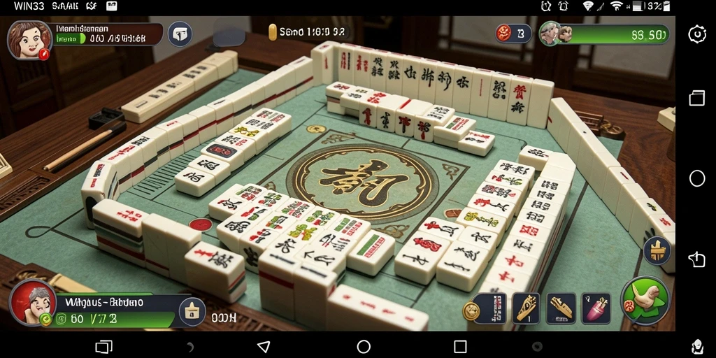 Tampilan gameplay WIN33 yang seru dan penuh tantangan Mahjong.